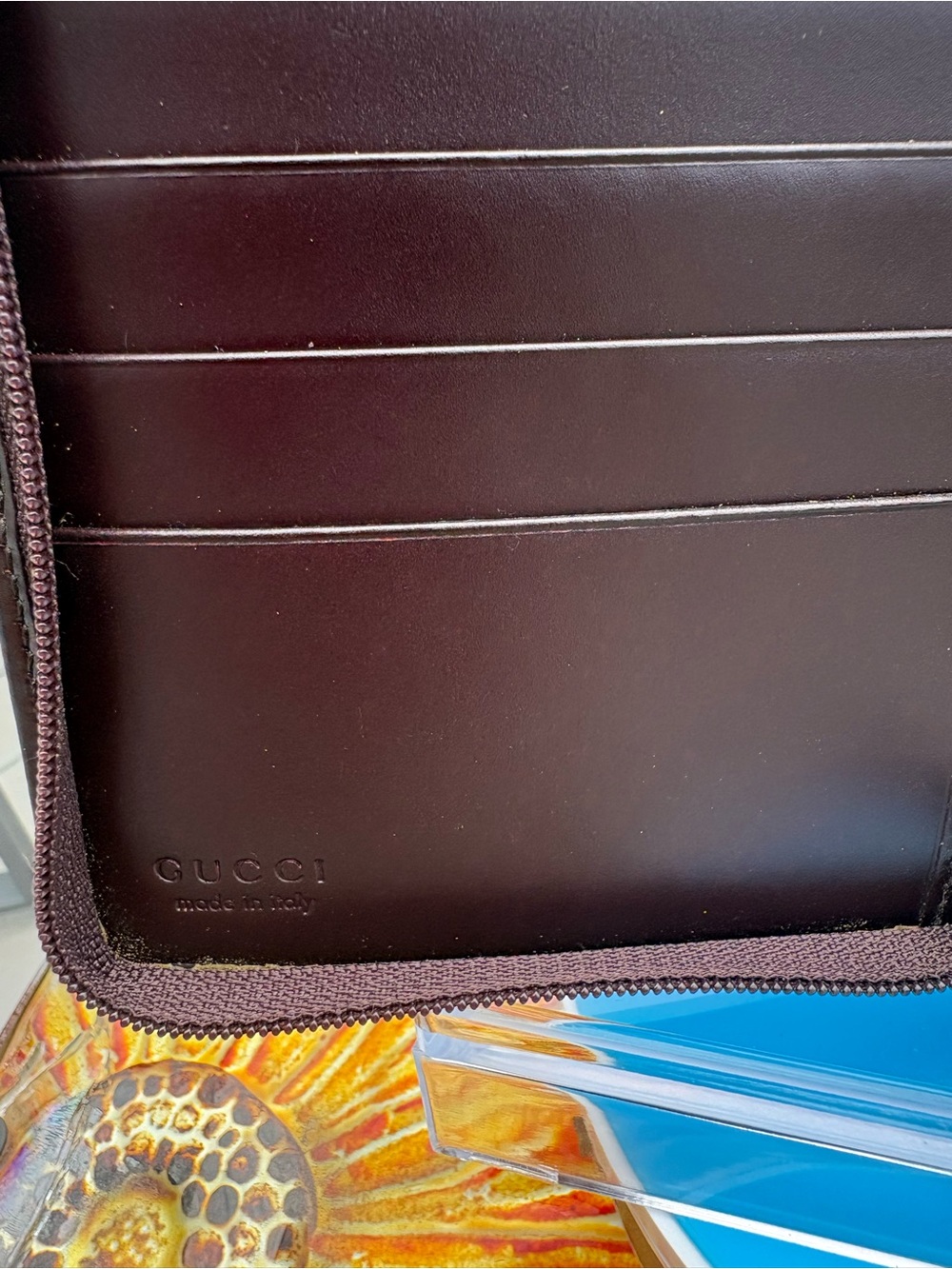 Vintage Gucci Tom Ford Square G Dark Brown Leather Continental Zip Around Wallet - Picture 8 of 11